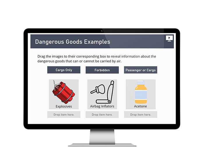 Dangerous Goods Awareness online aviation training eLearning course.