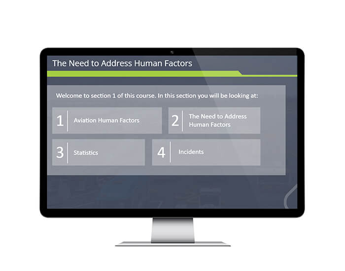 Human Factors Initial online aviation training course.